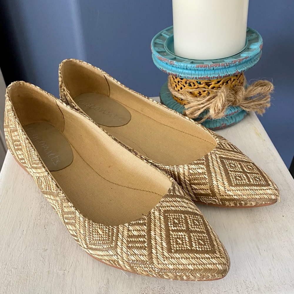 🛑• Coconuts • Brea Woven Pointed Toes Flat
